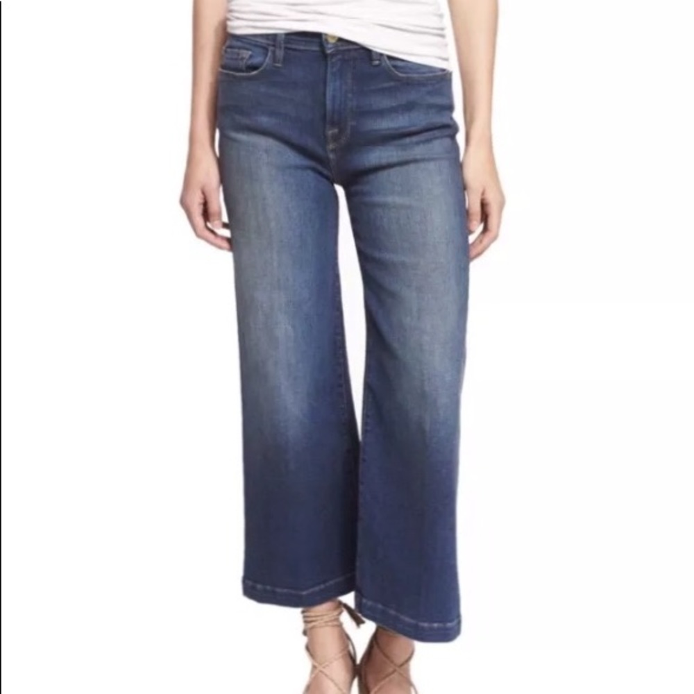 Frame Crop Wide Leg Jeans